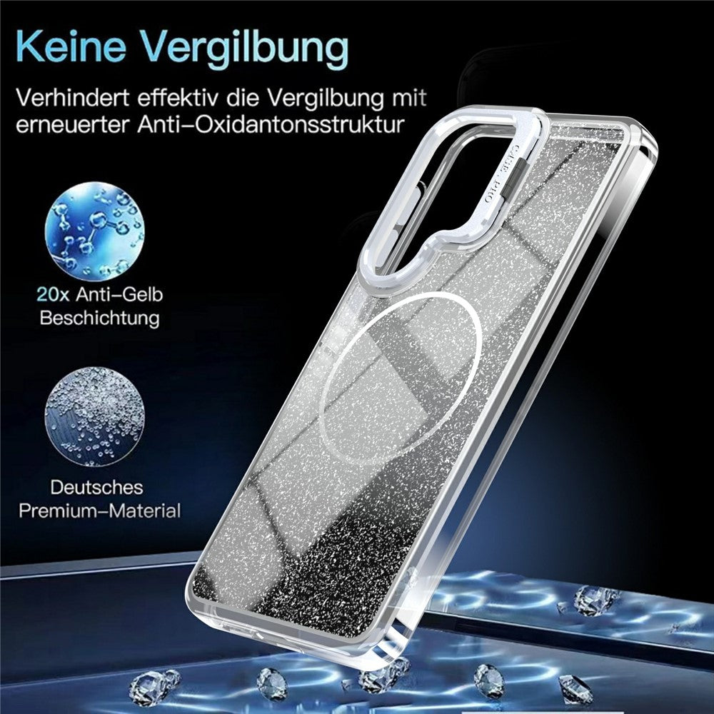 Samsung Galaxy S26+ Magnetiskt Skal Gradient Glitter Stötsäkert TPU PC mobilskal