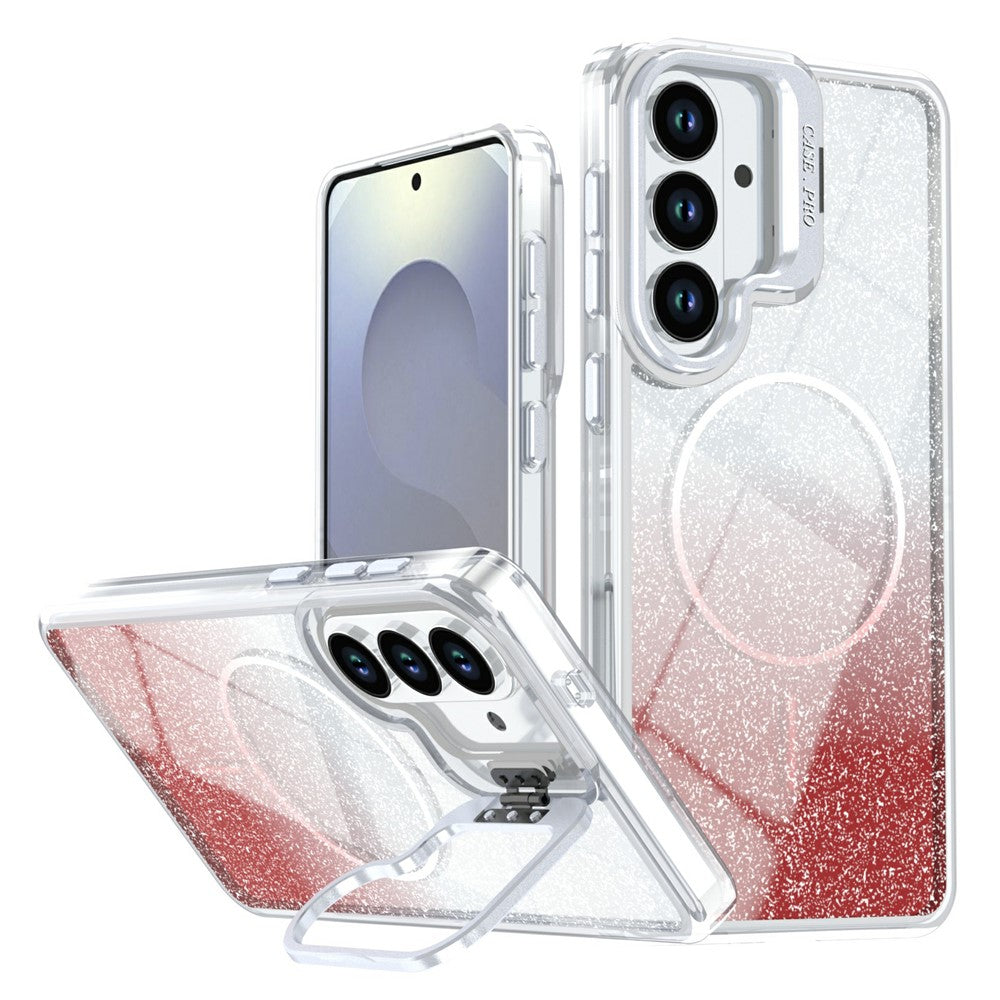 Samsung Galaxy S26+ Magnetiskt Skal Gradient Glitter Stötsäkert TPU PC mobilskal