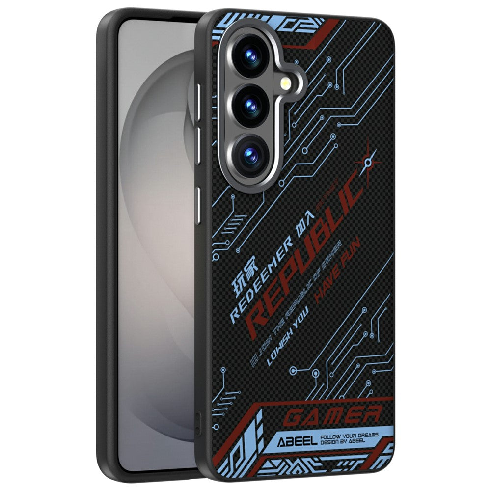 ABEEL Til Samsung Galaxy S26 Magnetisk Cover Mikroprægning 6D Printet PC TPU Aluminiumlegering Læder Telefoncover