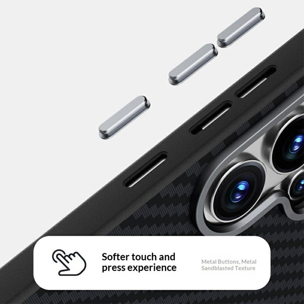 ABEEL For Samsung Galaxy S26+ Magnetic Case Carbon Fiber Texture Phone Back Cover