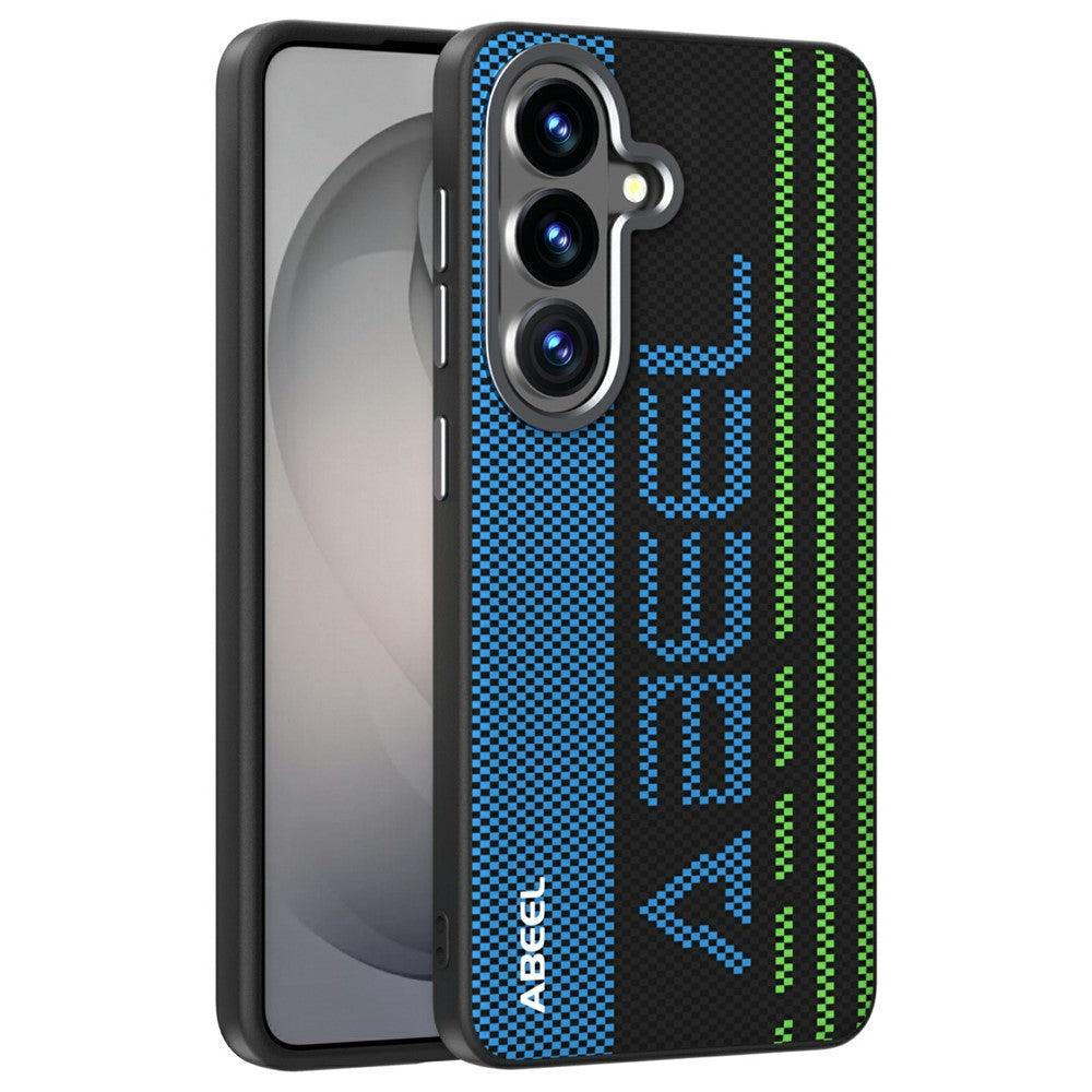 ABEEL For Samsung Galaxy S26+ Magnetic Case Micro-Embossing 6D Printed PC TPU Aluminum Alloy Leather Phone Cover