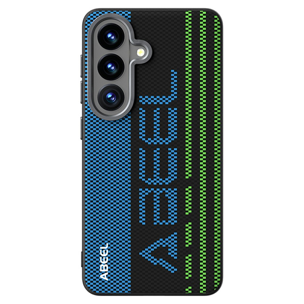 ABEEL For Samsung Galaxy S26+ Magnetic Case Micro-Embossing 6D Printed PC TPU Aluminum Alloy Leather Phone Cover