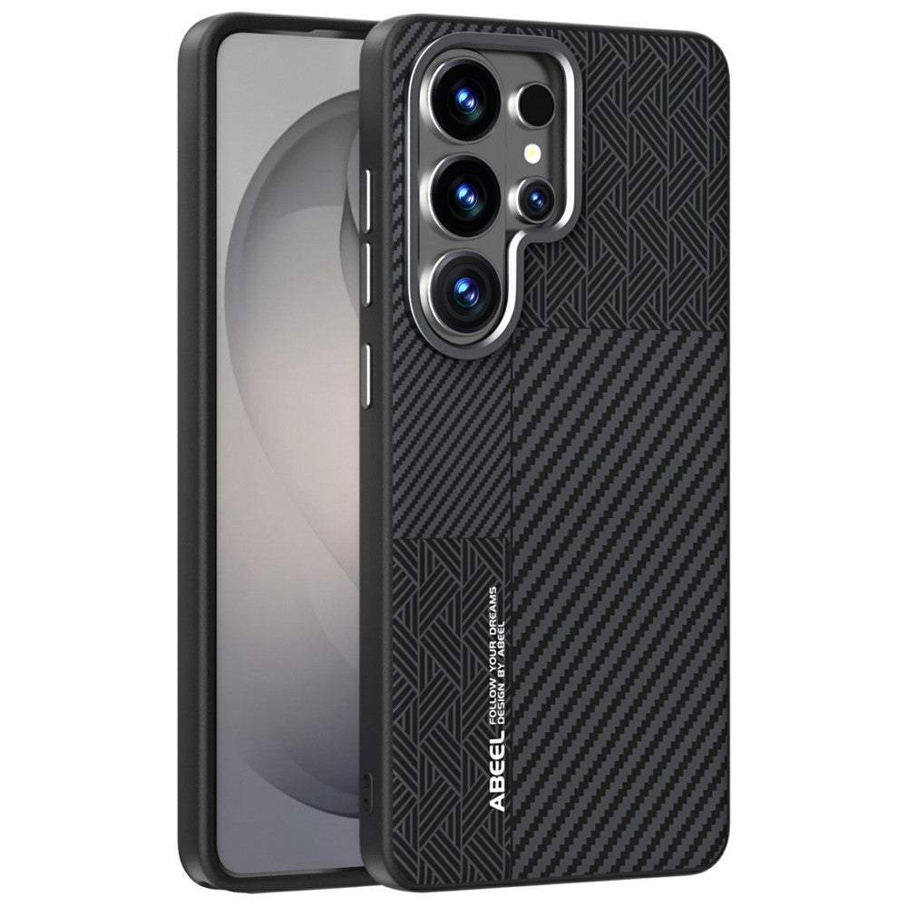 ABEEL Til Samsung Galaxy S26 Ultra Magnetisk Cover PC + TPU + Aluminiumslegering + PU Læder Slankt Telefon Bagcover