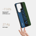 ABEEL For Samsung Galaxy S26 Ultra Magnetic Case Micro-Embossing 6D Printed PC TPU Aluminum Alloy Leather Phone Cover