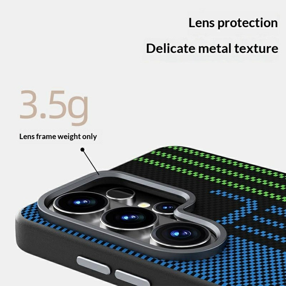ABEEL For Samsung Galaxy S26 Ultra Magnetic Case Micro-Embossing 6D Printed PC TPU Aluminum Alloy Leather Phone Cover