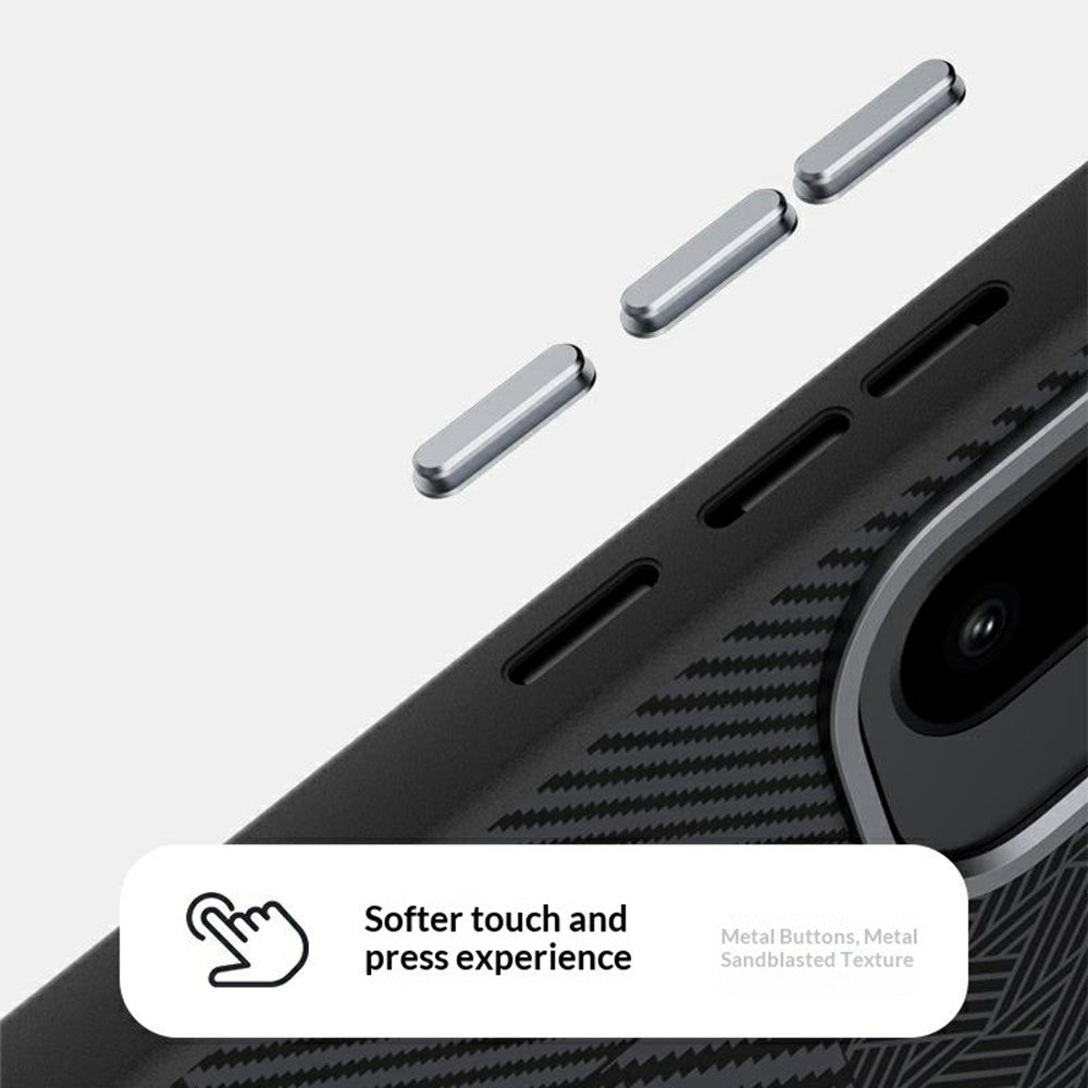 ABEEL Til OnePlus 15R 5G Magnetisk Etui PC + TPU + Aluminiumslegering + PU Læder Slankt Telefon Bagcover