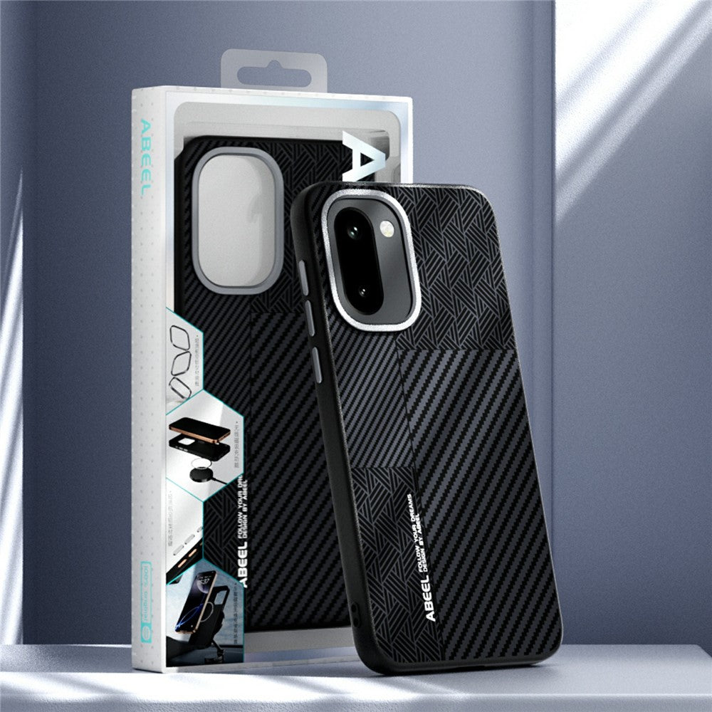 ABEEL Til OnePlus 15R 5G Magnetisk Etui PC + TPU + Aluminiumslegering + PU Læder Slankt Telefon Bagcover