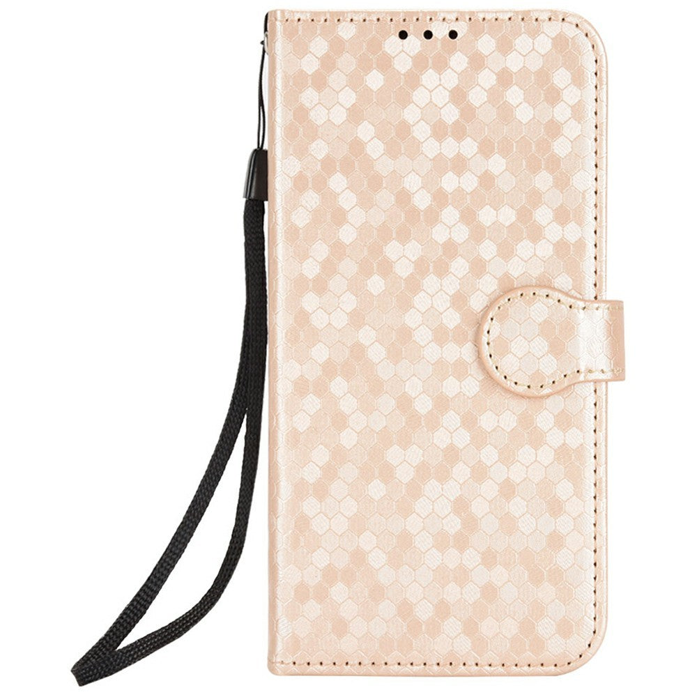 For Oppo Reno15 F 5G Wallet Case Dot Pattern Imprint PU Leather Phone Cover with Wrist Strap