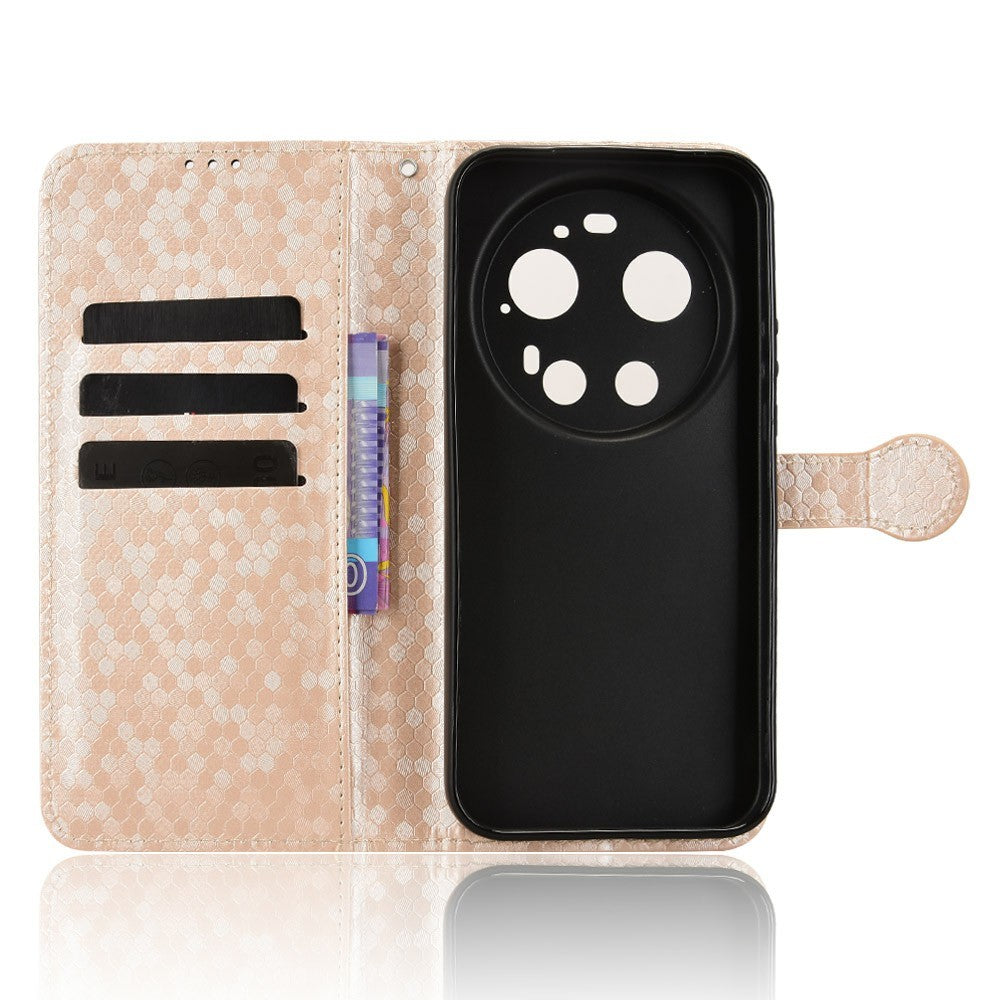 Xiaomi 17 Ultra 5G Plånboksfodral med prickmönster och tryck i PU-läder med handledsrem