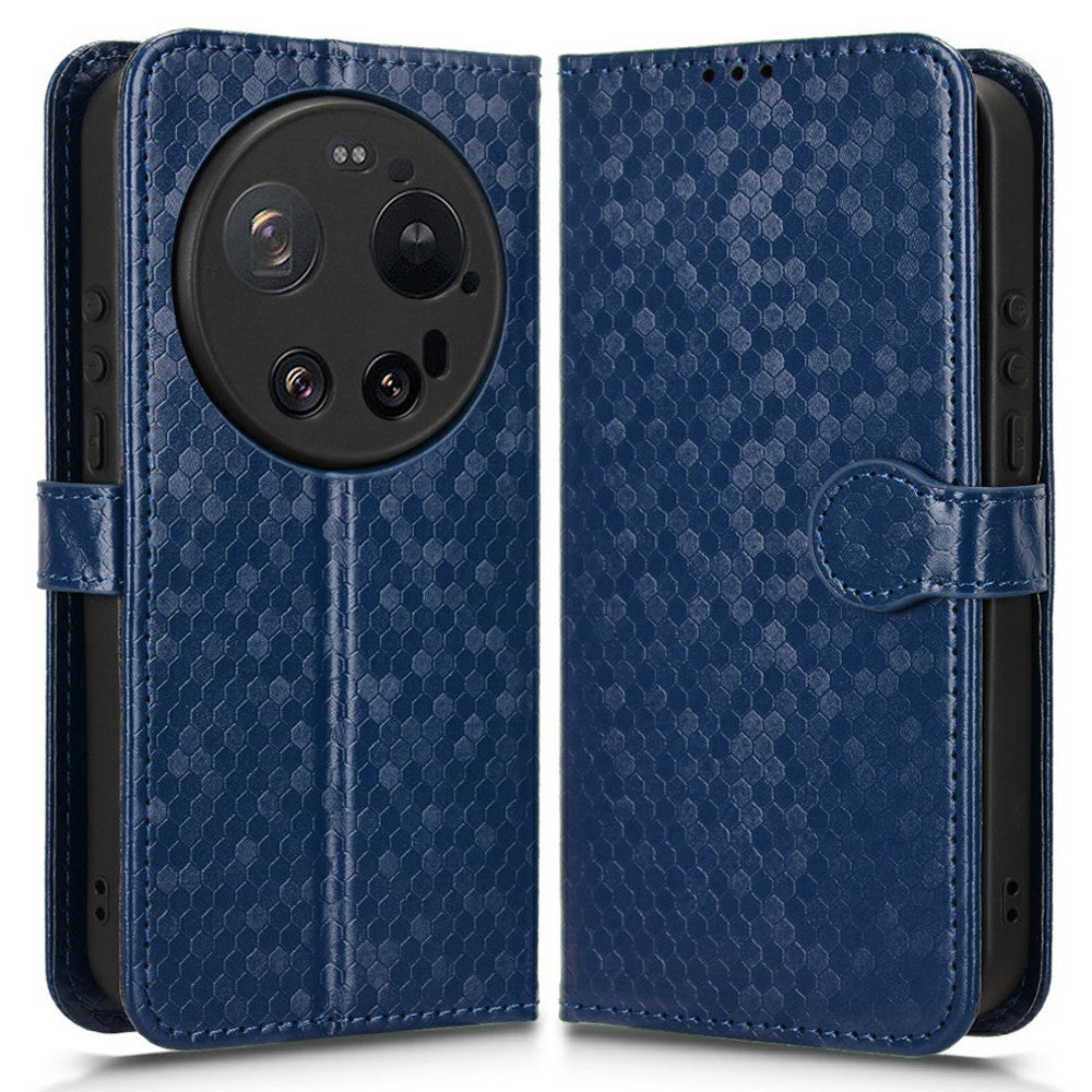 For Xiaomi 17 Ultra 5G Wallet Case Dot Pattern Imprint PU Leather Phone Cover with Wrist Strap