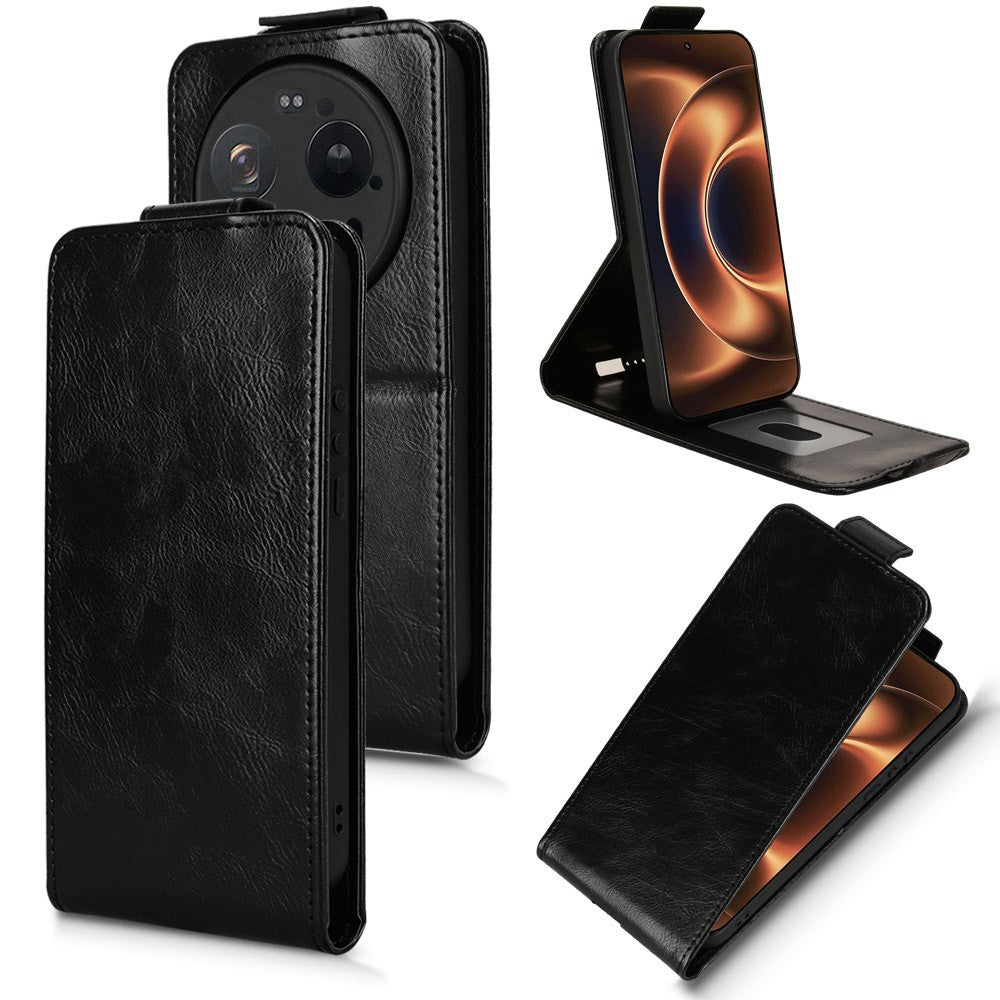 For Xiaomi 17 Ultra 5G Stand Case Magnetic Clasp Vertical Flip Leather Phone Cover with Card Holder