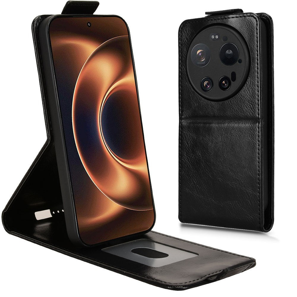 For Xiaomi 17 Ultra 5G Stand Case Magnetic Clasp Vertical Flip Leather Phone Cover with Card Holder