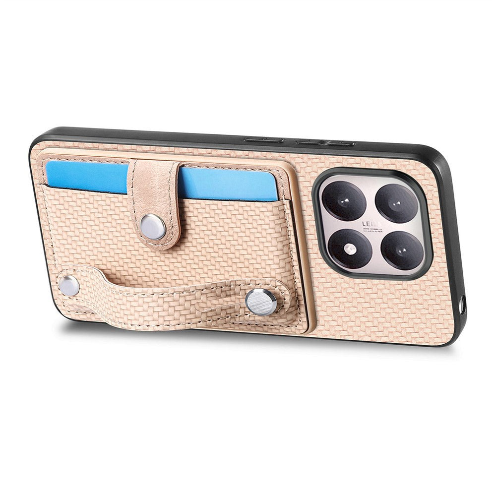 For Xiaomi 15T Case Wristband Anti-Drop Leather Back Cover Card Holder