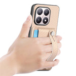 For Xiaomi 15T Case Wristband Anti-Drop Leather Back Cover Card Holder