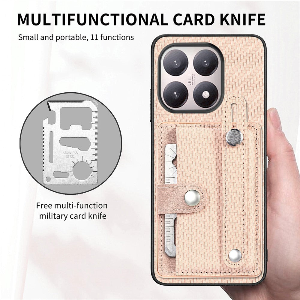 For Xiaomi 15T Case Wristband Anti-Drop Leather Back Cover Card Holder