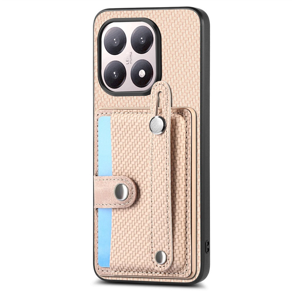 For Xiaomi 15T Case Wristband Anti-Drop Leather Back Cover Card Holder