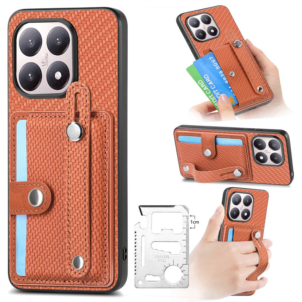 For Xiaomi 15T Case Wristband Anti-Drop Leather Back Cover Card Holder