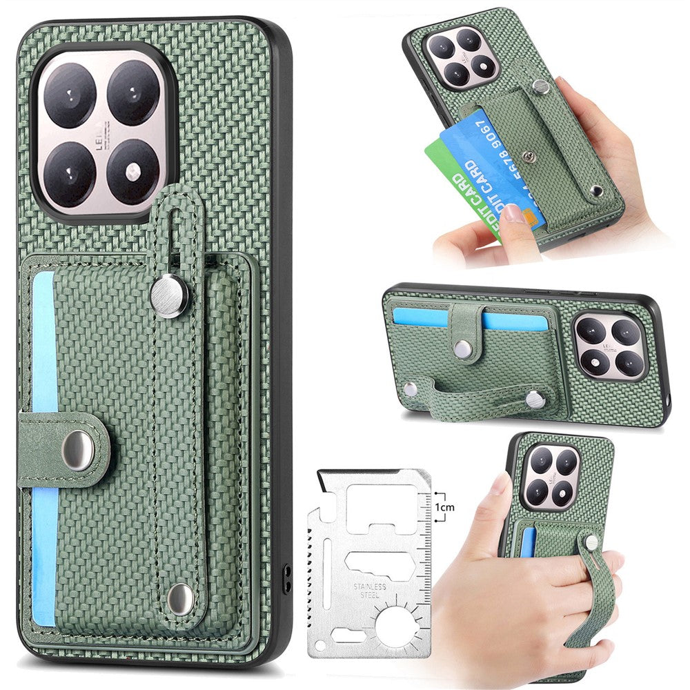 For Xiaomi 15T Case Wristband Anti-Drop Leather Back Cover Card Holder