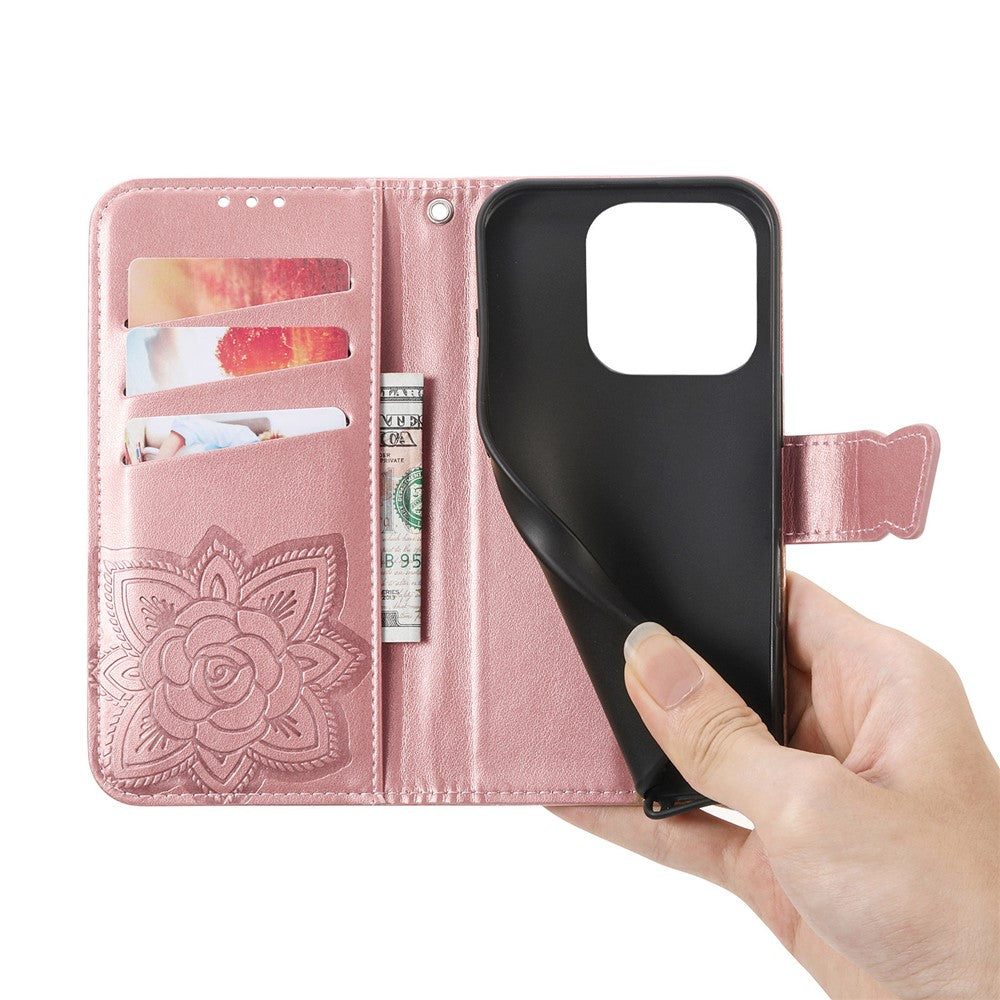 For Xiaomi 17 Case with Strap Butterfly Pattern PU Leather Wallet Phone Cover