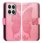 For Xiaomi 17 Case with Strap Butterfly Pattern PU Leather Wallet Phone Cover