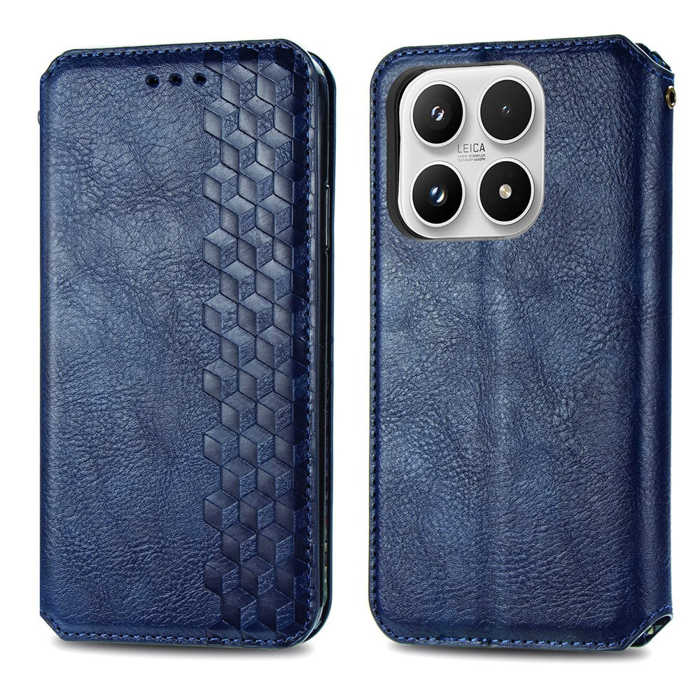 For Xiaomi 17 Case Rhombus Imprint PU Leather Wallet Phone Cover