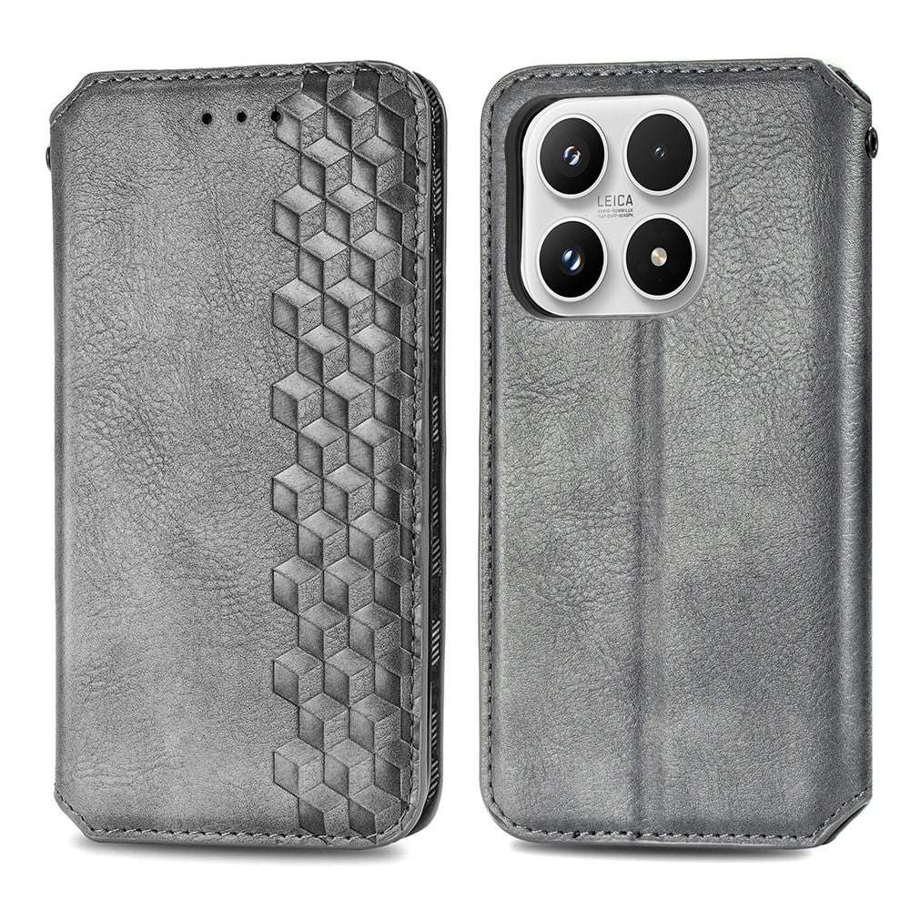 For Xiaomi 17 Case Rhombus Imprint PU Leather Wallet Phone Cover
