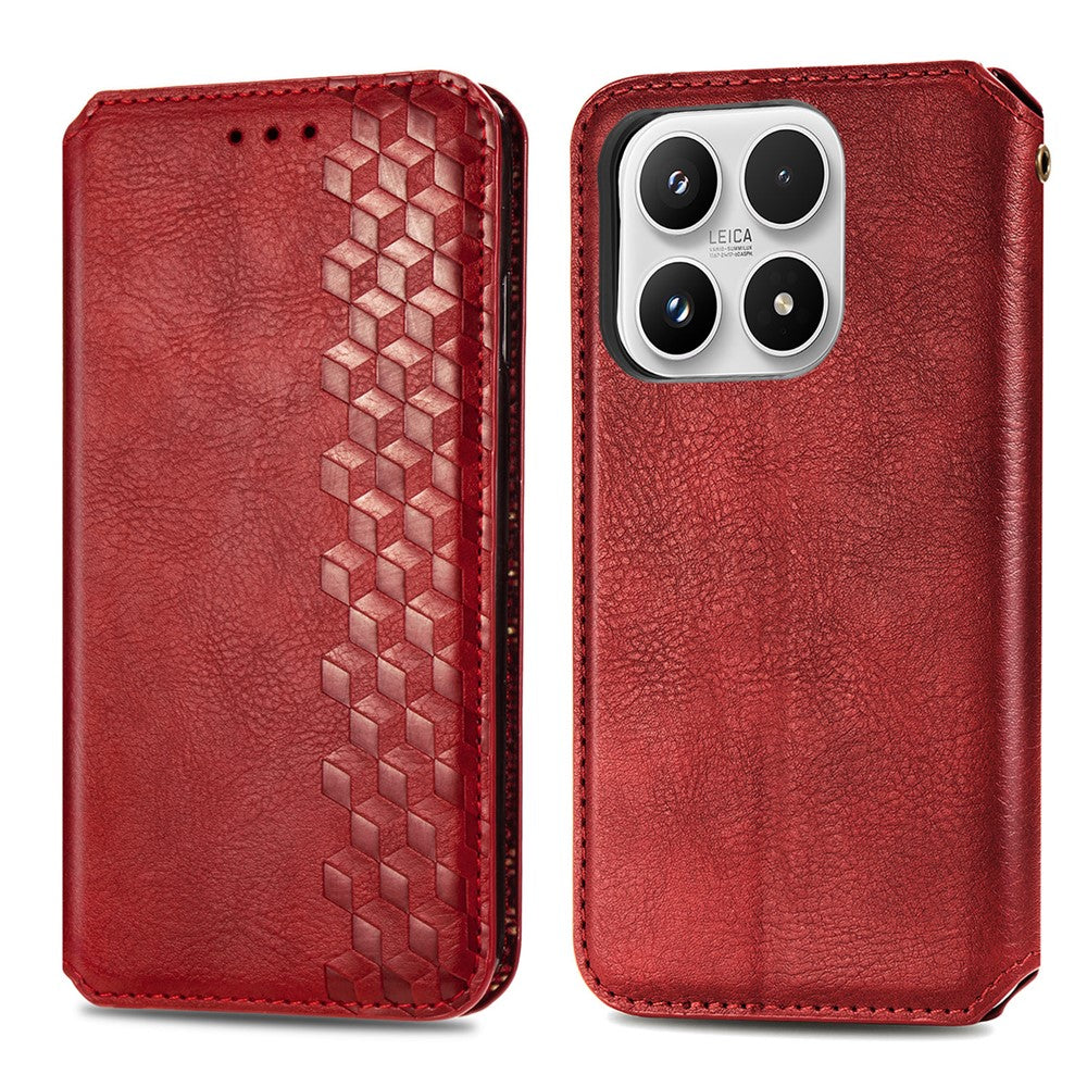 For Xiaomi 17 Case Rhombus Imprint PU Leather Wallet Phone Cover