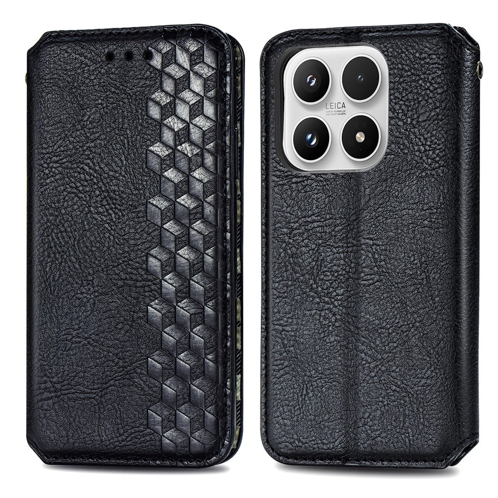 For Xiaomi 17 Case Rhombus Imprint PU Leather Wallet Phone Cover
