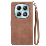 Phone Case For Xiaomi Poco M8 5G / Redmi Note 15 5G (Global) / 15 4G (Global) Zipper Wallet with Strap Flower Imprint PU Leather Phone Cover