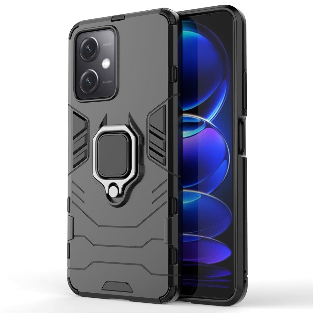 For Xiaomi Redmi Note 12 5G (Global) / (India) / (China) / Poco X5 5G Ring Holder Kickstand Phone Case Fall Resistant Hard PC+Soft TPU Hybrid Cover