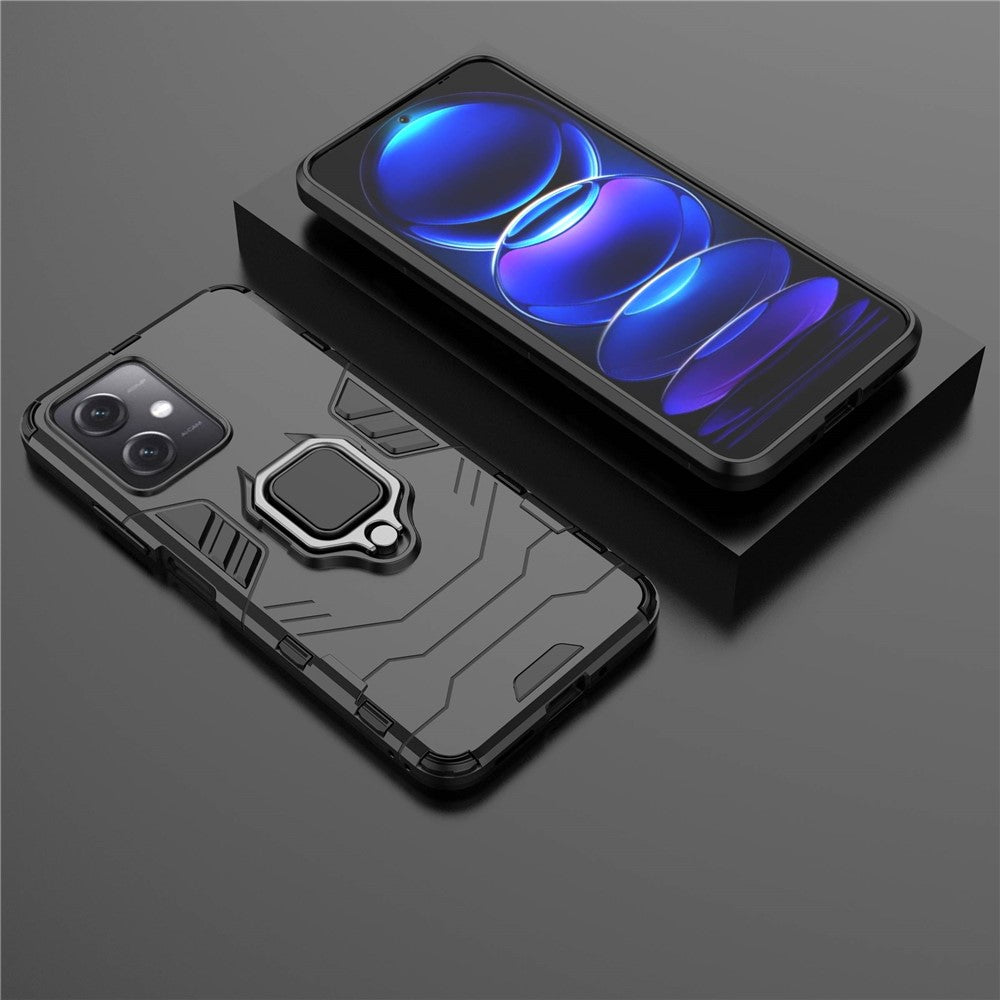 For Xiaomi Redmi Note 12 5G (Global) / (India) / (China) / Poco X5 5G Ring Holder Kickstand Phone Case Fall Resistant Hard PC+Soft TPU Hybrid Cover