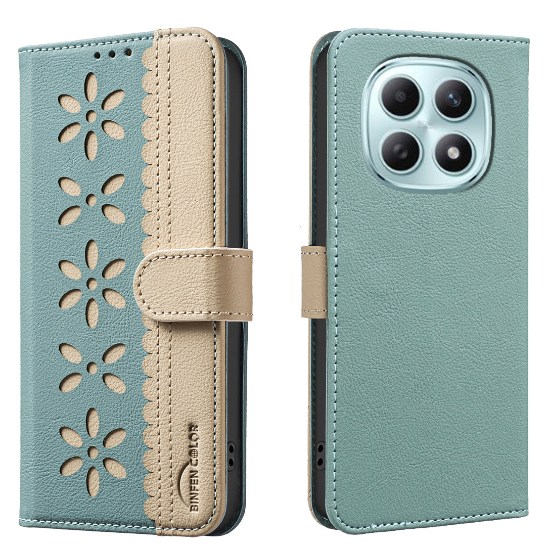 BINFEN COLOR For Xiaomi Poco M8 5G / Redmi Note 15 5G (Global) / 15 4G (Global) Leather Case  BF36 Floral Pattern Phone Cover RFID Blocking Wallet Stand