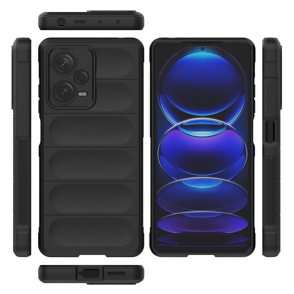 For Xiaomi Redmi Note 12 Pro+ 5G Soft TPU Impact-Resistant Case Rugged Back Anti-Slip Phone Cover