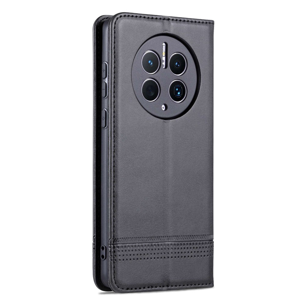 AZNS För Huawei Mate 50 Pro 4G Kohudstruktur Reptålig PU-läder Plånboksfodral Magnetiskt Självabsorberande mobilstativ
