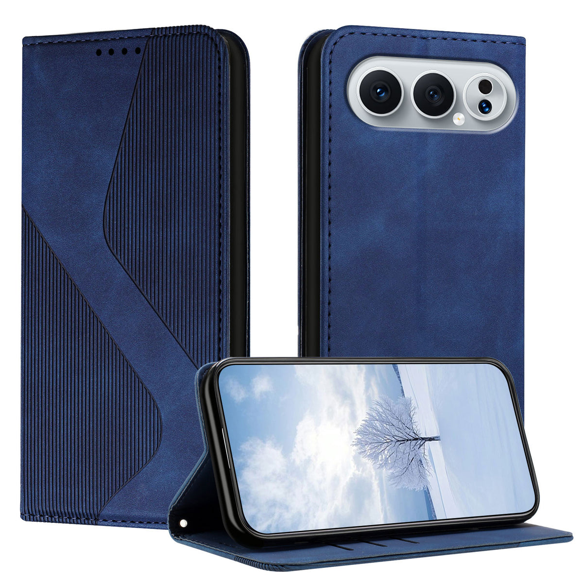 For Honor 500 Pro 5G Phone Cover Skin-touch Feel Leather Wallet Case with Stand