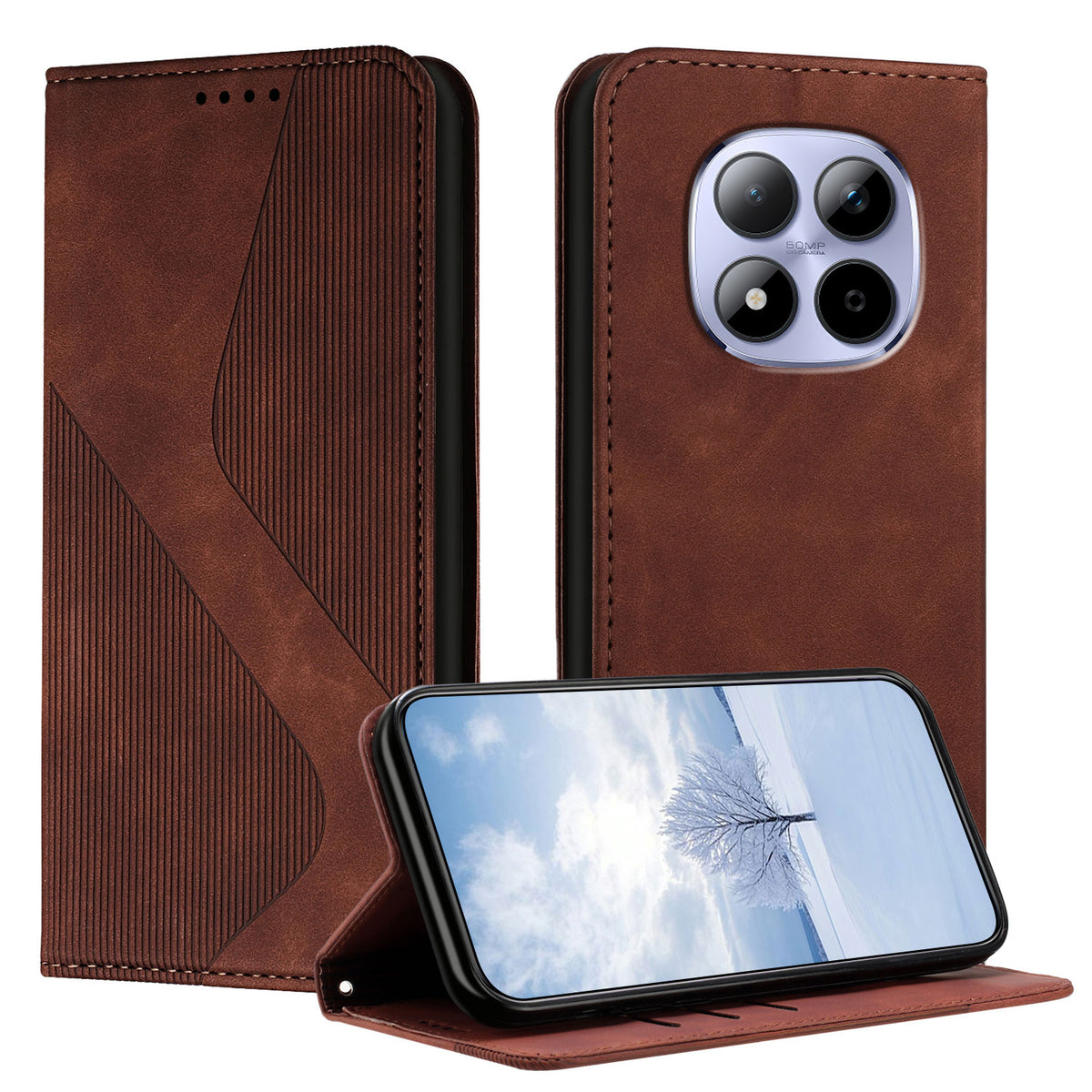 For Xiaomi Redmi Note 15 Pro 4G (Global) Phone Cover Skin-touch Feel Leather Wallet Case with Stand