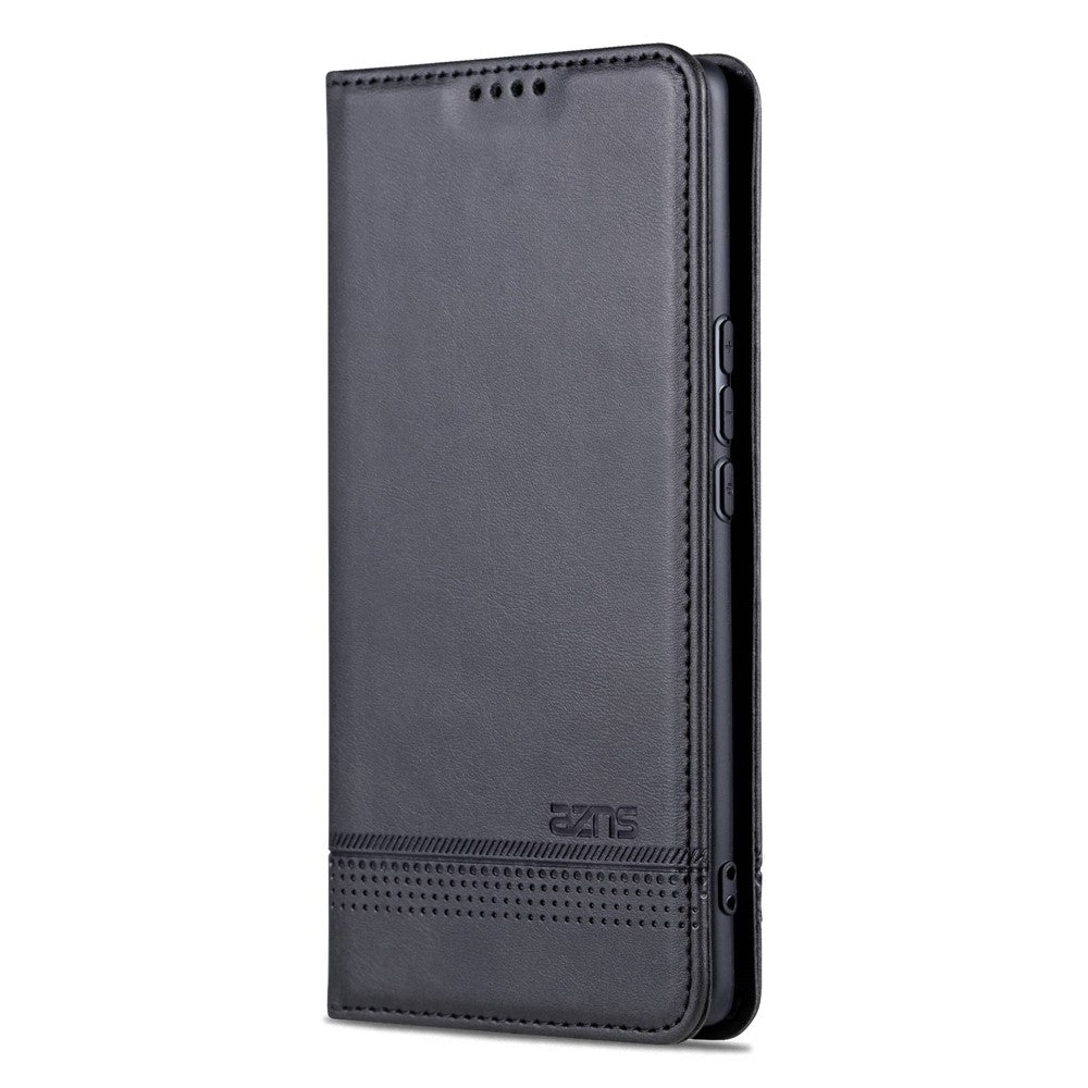 AZNS For Honor X40 5G Cowhide Texture Stand Phone Case PU Leather Magnetic Auto-absorbed Folio Flip Wallet Cover
