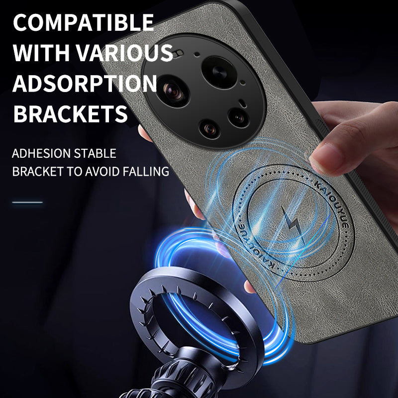 WANLONFENG For Xiaomi 17 Ultra 5G Magnetic Case  SD1 Series Nappa Texture PC TPU Phone Cover