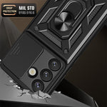Samsung Galaxy S26-skal med skjutbart kameralock PC + TPU-stativ