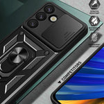 Samsung Galaxy S26-skal med skjutbart kameralock PC + TPU-stativ