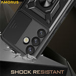 AMORUS For Samsung Galaxy S26+ Case Kickstand PC + TPU Phone Cover with Camera Lens Slider