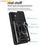 AMORUS For Samsung Galaxy S26+ Case Kickstand PC + TPU Phone Cover with Camera Lens Slider