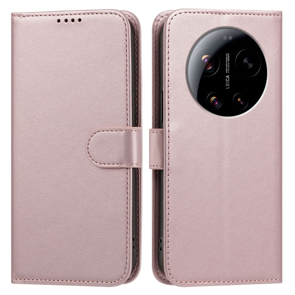 For Xiaomi 17 Ultra 5G Leather Case Wallet Stand Solid Color Anti Drop Phone Cover