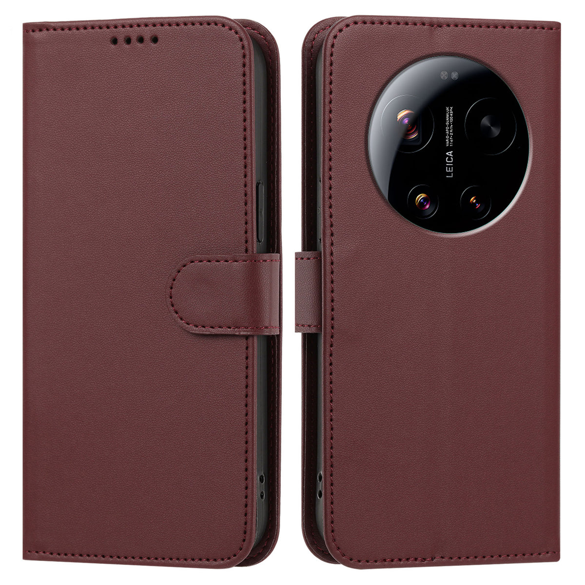For Xiaomi 17 Ultra 5G Leather Case Wallet Stand Solid Color Anti Drop Phone Cover