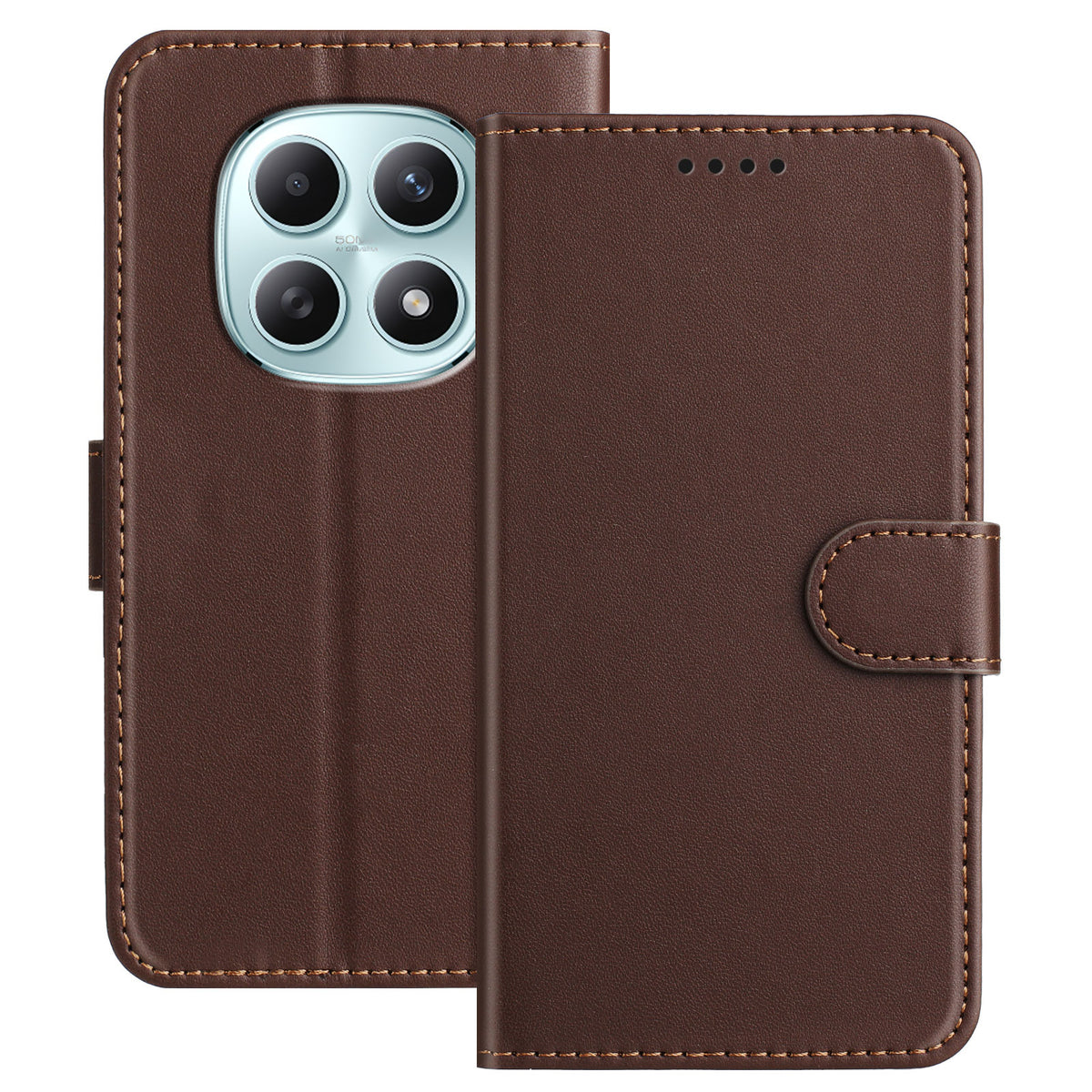 For Xiaomi Poco M8 5G / Redmi Note 15 5G (Global) / 15 4G (Global) Leather Case Wallet Stand Solid Color Anti Drop Phone Cover