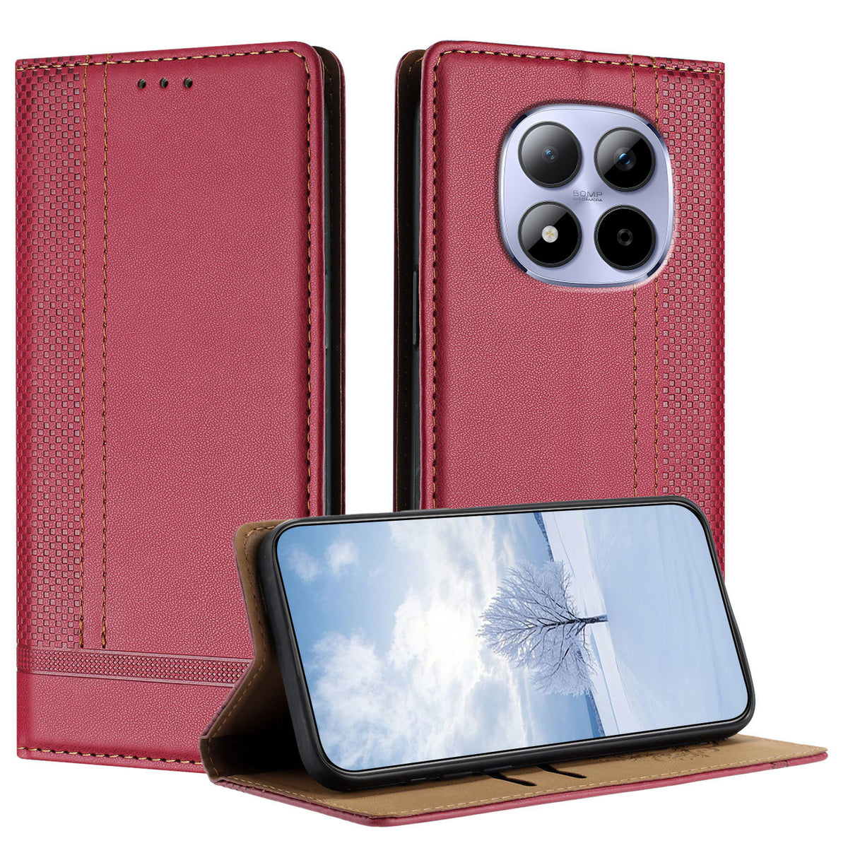 For Xiaomi Redmi Note 15 Pro 4G (Global) Case L-Shaped Grid Pattern Leather Stand Phone Cover with Card Slots