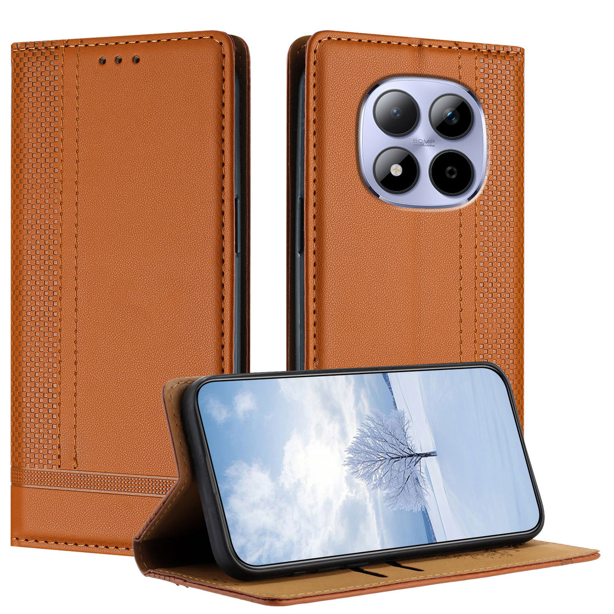 For Xiaomi Redmi Note 15 Pro 4G (Global) Case L-Shaped Grid Pattern Leather Stand Phone Cover with Card Slots