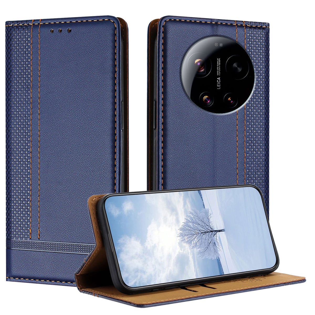 For Xiaomi 17 Ultra 5G Case L-Shaped Grid Pattern Leather Stand Phone Cover with Card Slots
