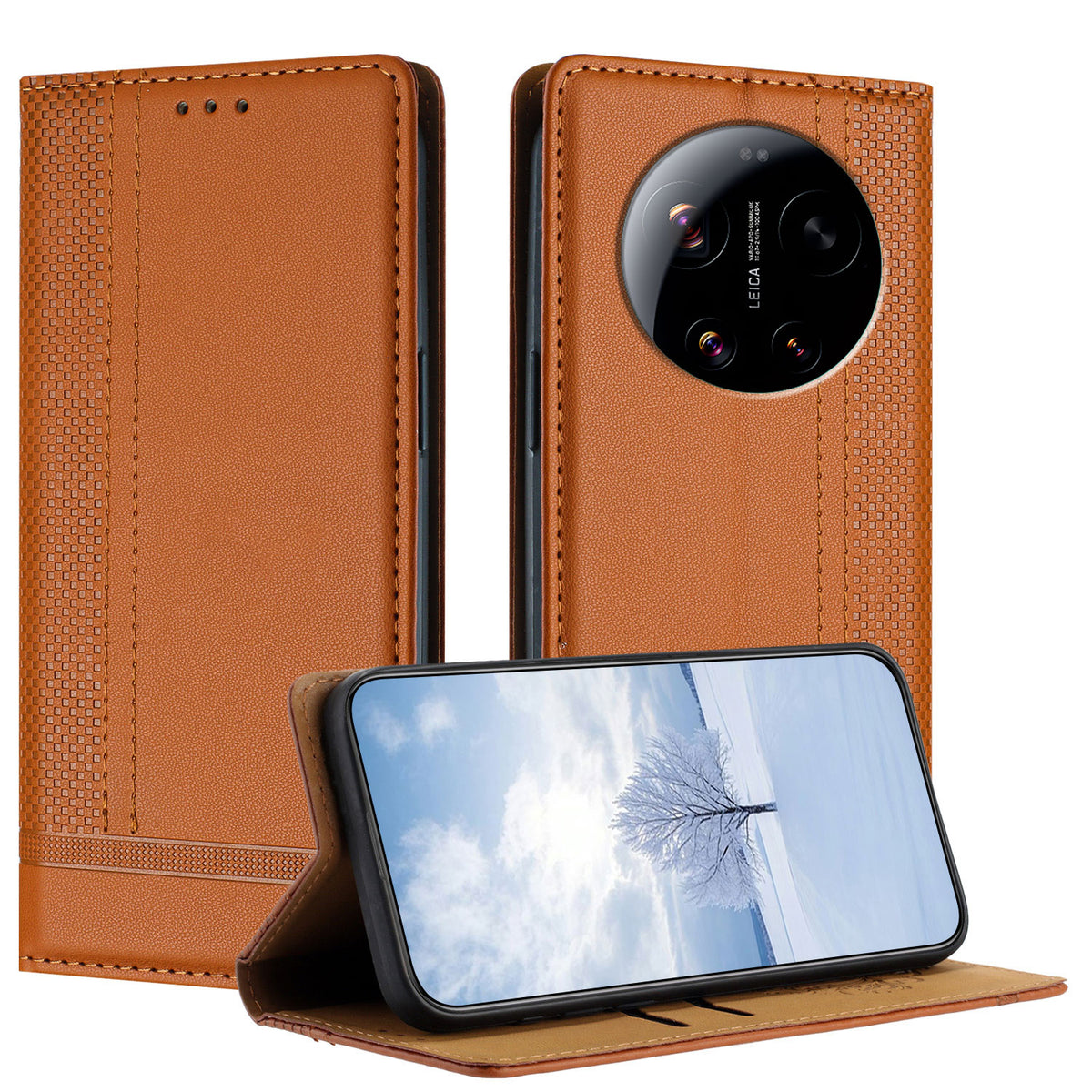 For Xiaomi 17 Ultra 5G Case L-Shaped Grid Pattern Leather Stand Phone Cover with Card Slots