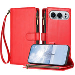 For Honor 500 Pro 5G Leather Case Zipper Wallet Stand Shockproof Phone Cover with Wrist Strap
